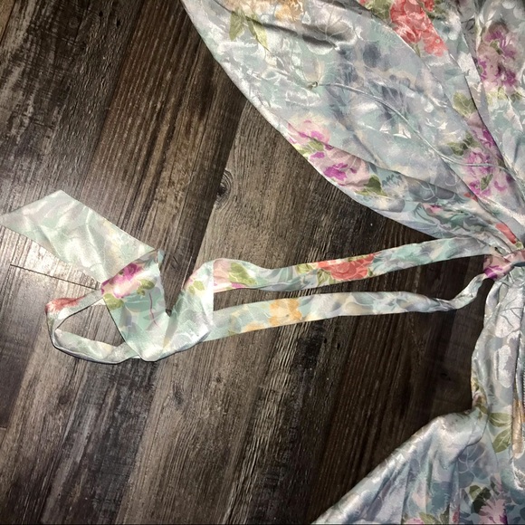 Vtg 80s Neiman Marcus Silk Fairycore/Cottagecore Coquette Lolita Floral Robe - Picture 10 of 14